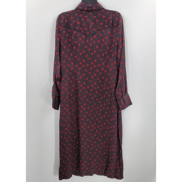 Madewell Button Front Midi Shirtdress Floral Viscose Satin Size 8 NEW NT371 B10 - Picture 3 of 5
